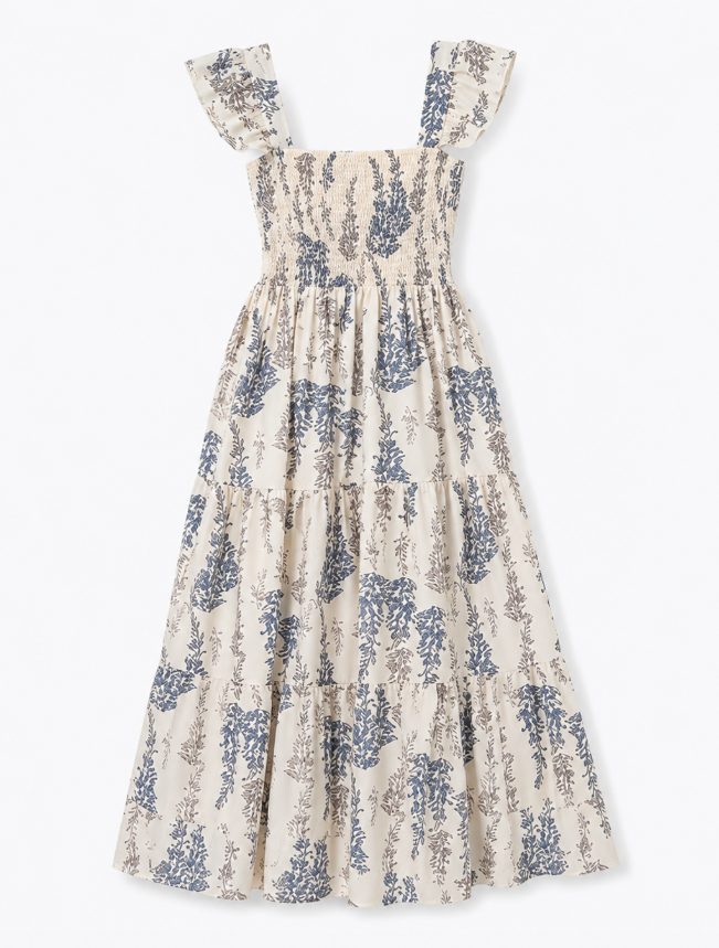 Azure Bloom Maxi Dress